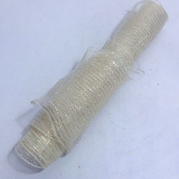 Christmas Ribbon Green White Metallic LOT Of 2 - Picture 2 of 8